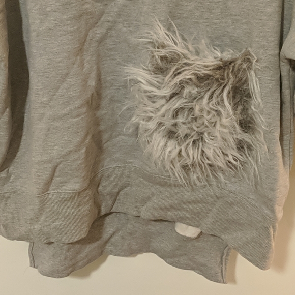 Zara grey sweatshirt with fuzzy pocket - Picture 4 of 6